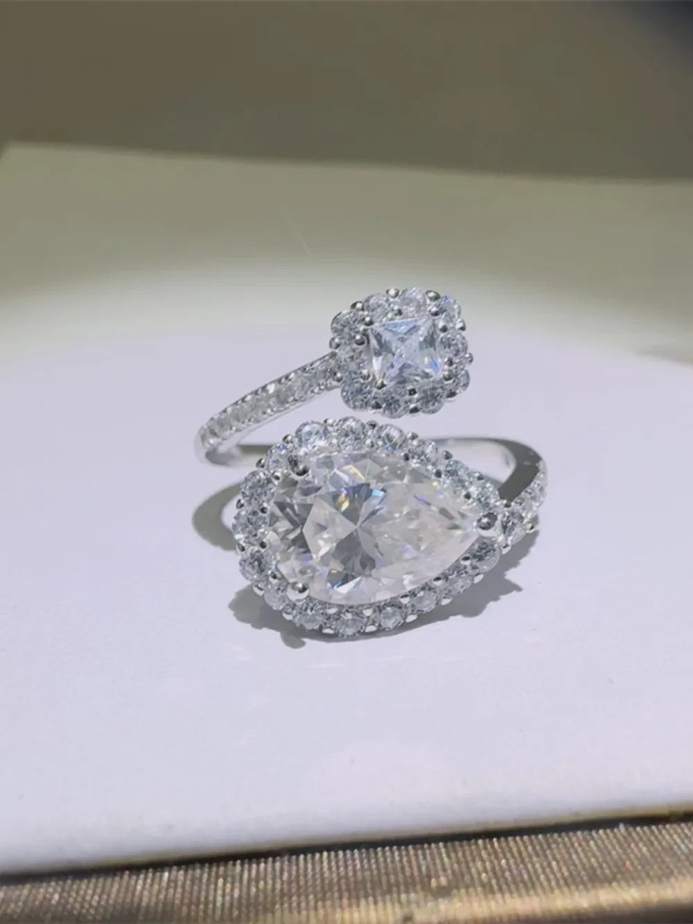2 Carat Moissanite 925 Sterling Silver Bypass Ring - VAleG