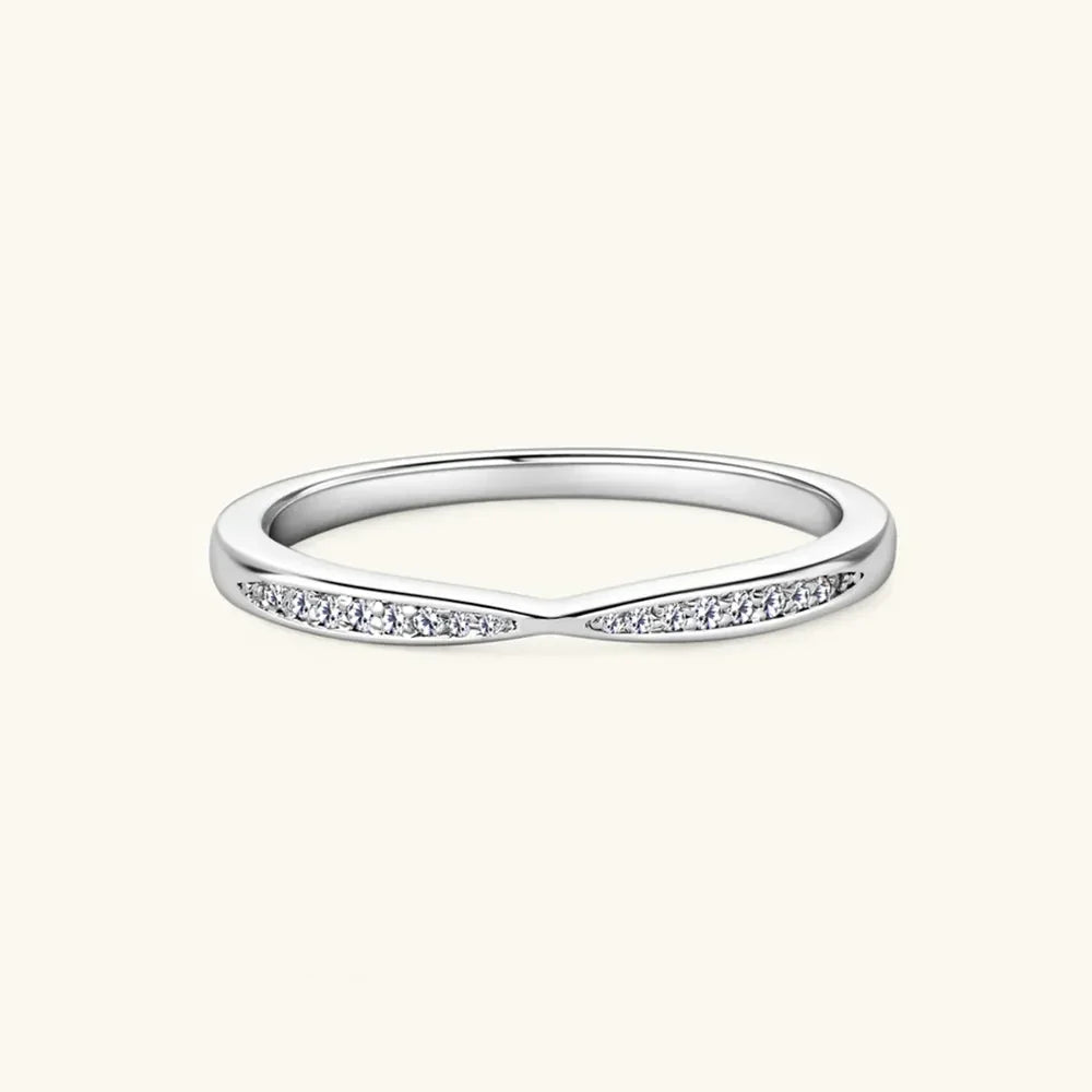 925 Sterling Silver Inlaid Moissanite Ring - VAleG