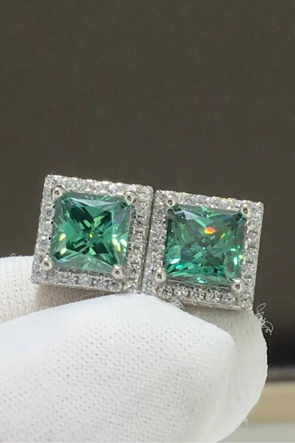 2 Carat Moissanite Square Stud Earrings - VAleG