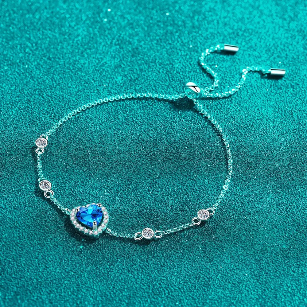 1 Carat Moissanite 925 Sterling Silver Bracelet - VAleG