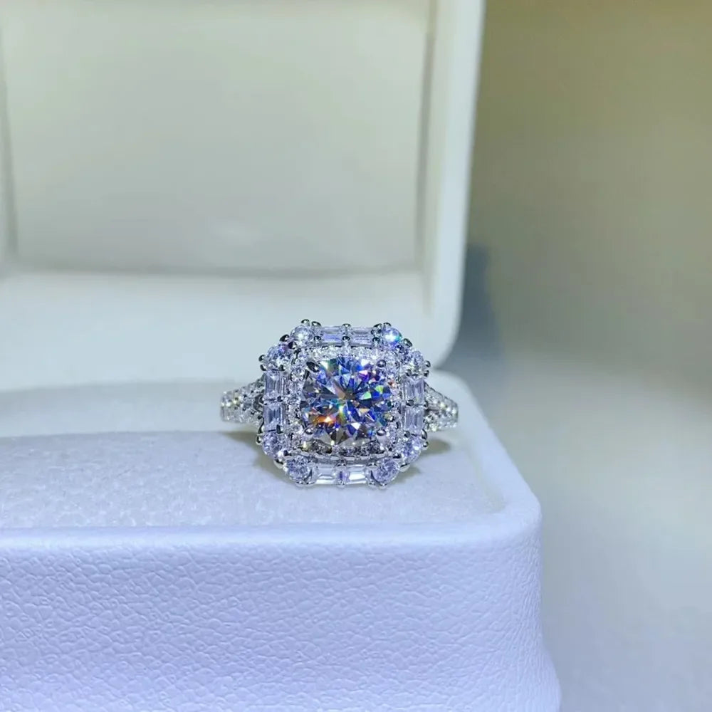 1 Carat Moissanite 925 Sterling Silver Ring - VAleG