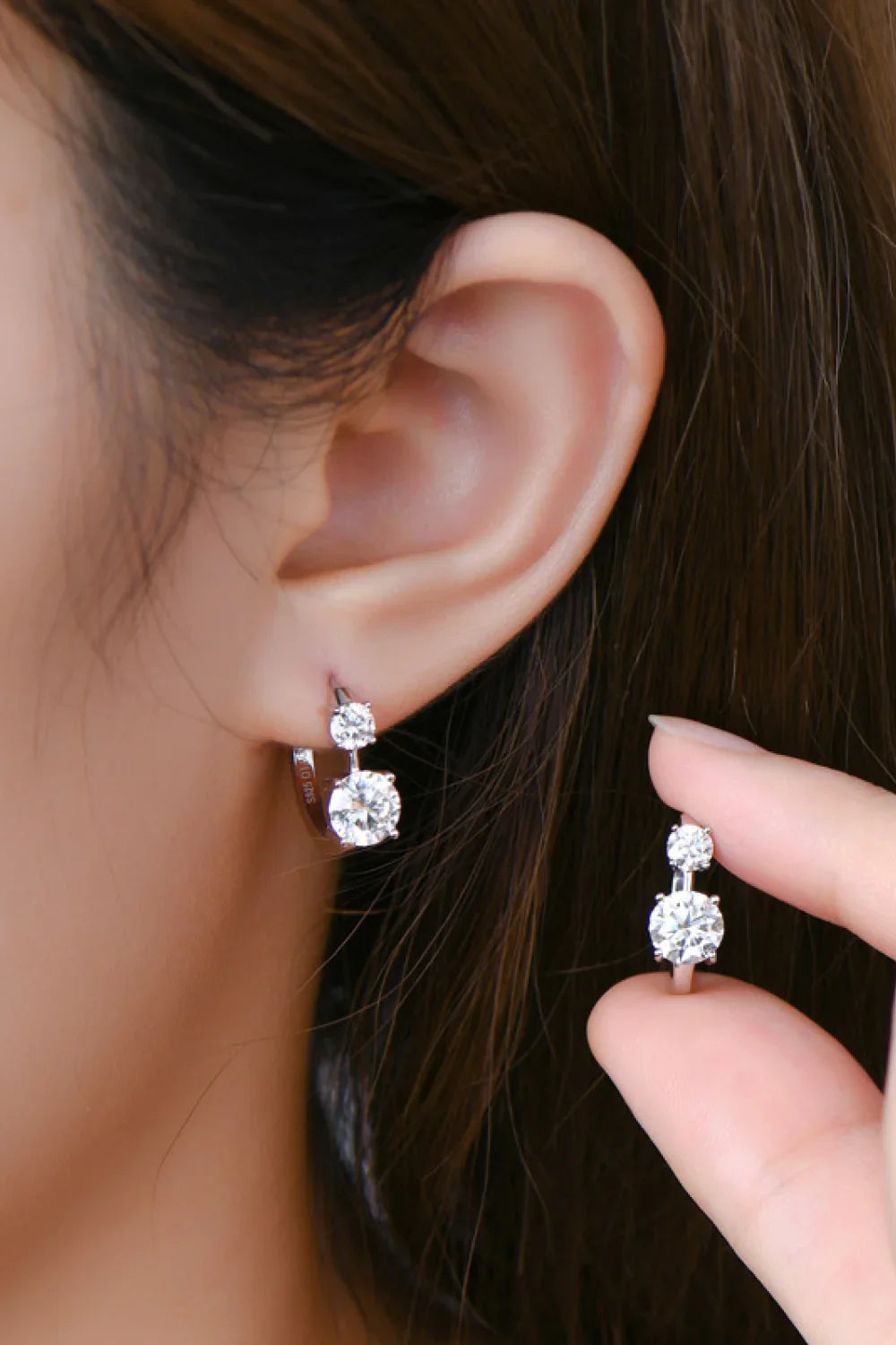 1.3 Carat Moissanite 925 Sterling Silver Earrings - VAleG