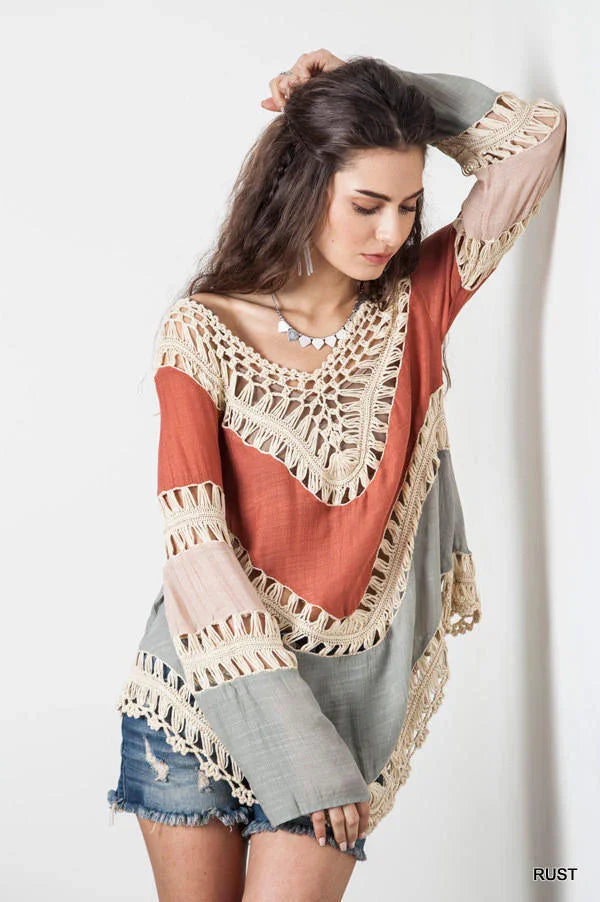 Female loose Bohemia beach blouse - VAleG