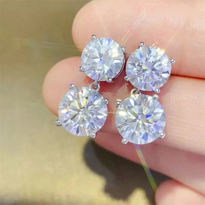 10 Carat Moissanite 925 Sterling Silver Earrings - VAleG