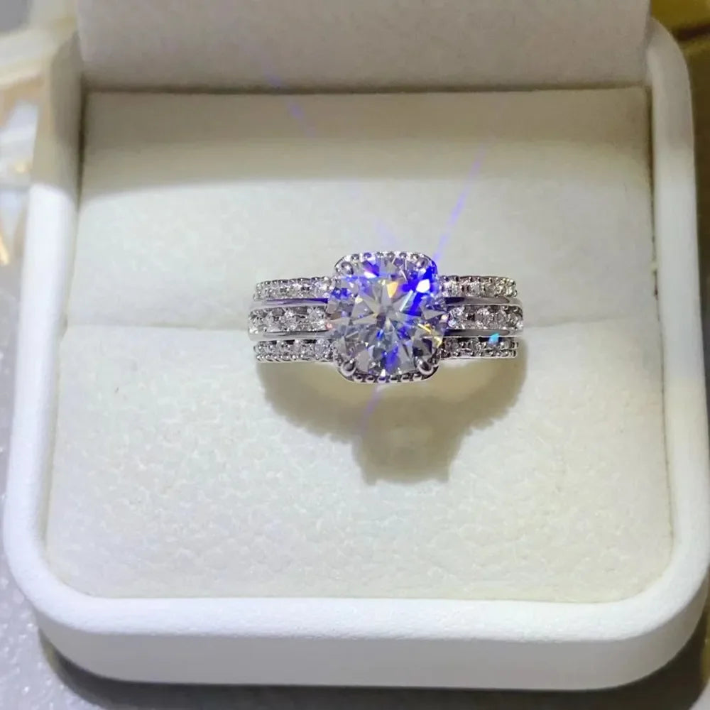 2 Carat Moissanite 925 Sterling Silver Ring - VAleG