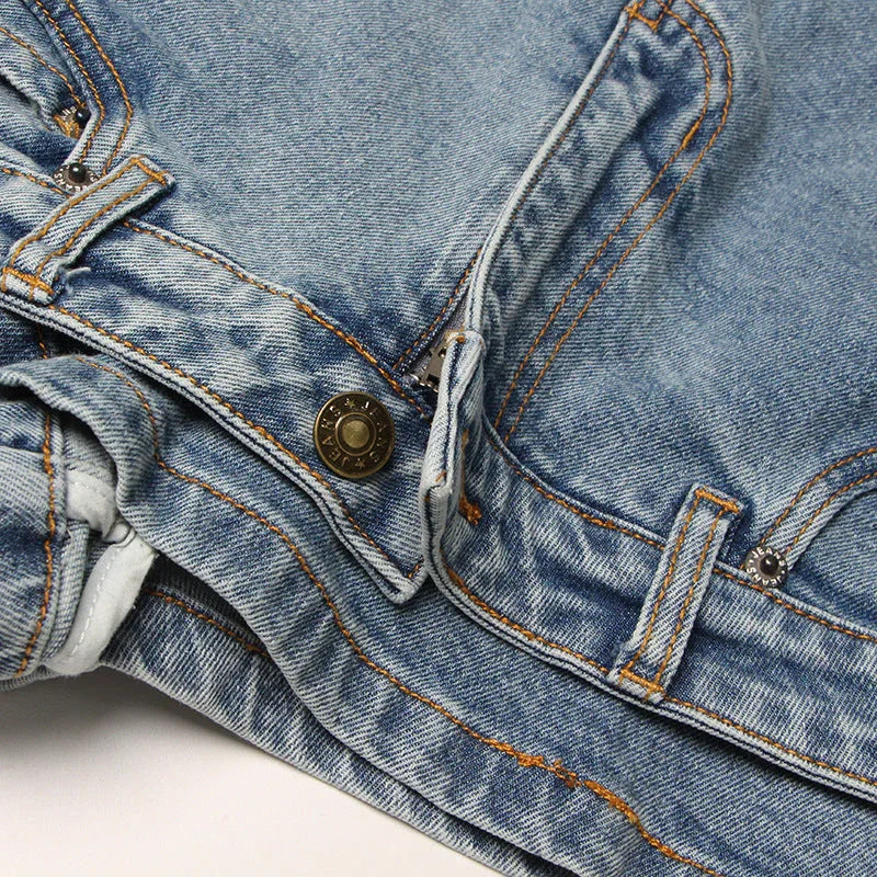 Short Irregular Solid Color Women's Denim High Street Skirt Pants - VAleG