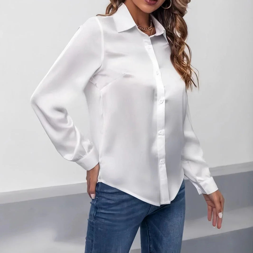 Women's Shirt Satin Silk-like Long Sleeve - VAleG