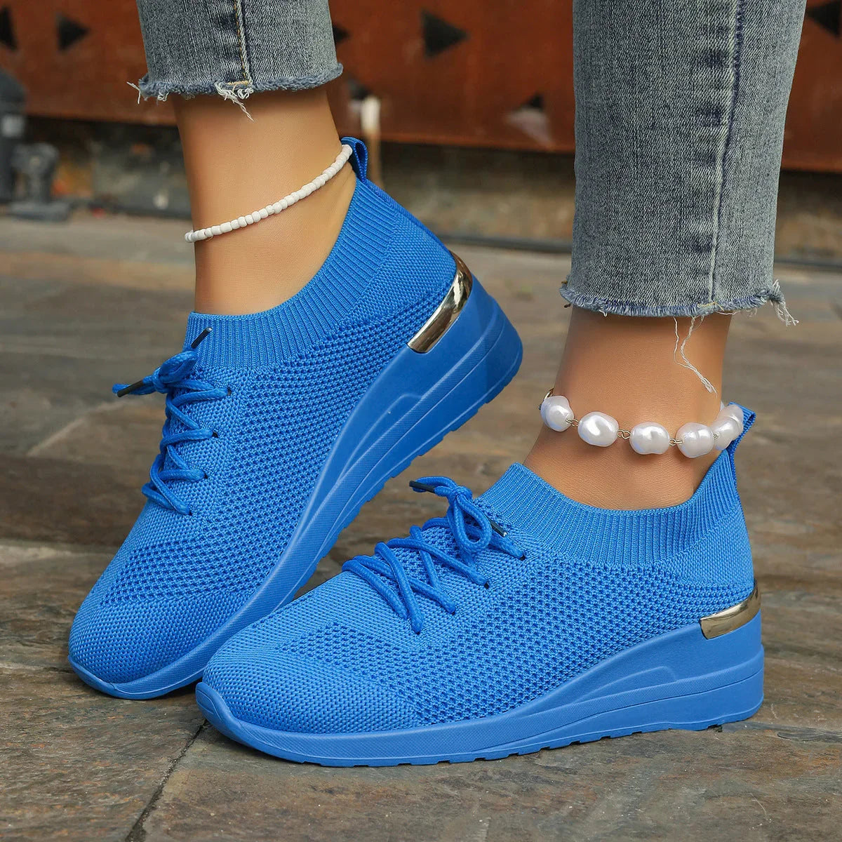 Round Head Leisure Front Lace-up Platform Shoes - VAleG