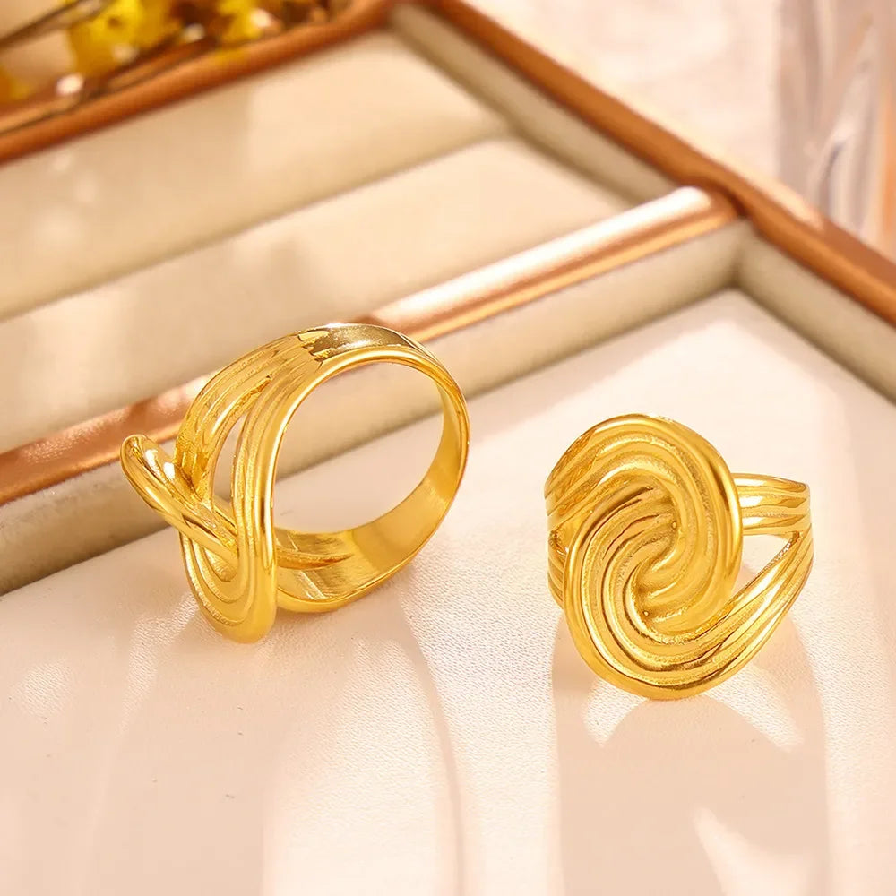18K Gold-Plated Twisted Ring - VAleG