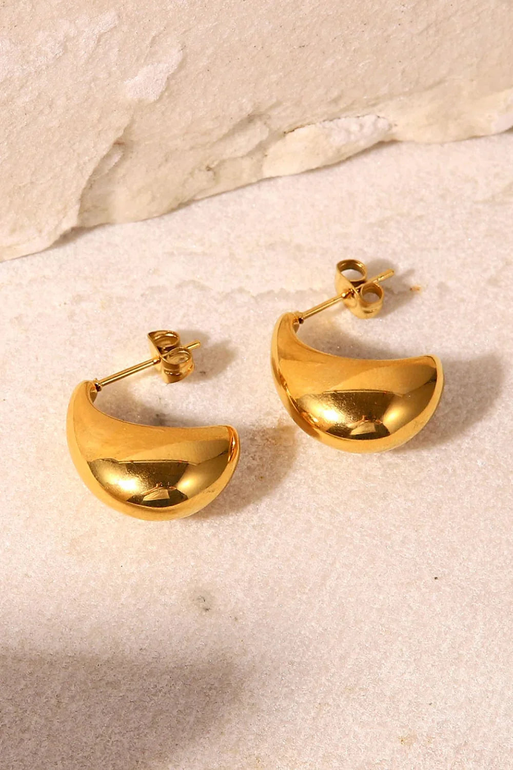 Stainless Steel C-Hoop Earrings - VAleG