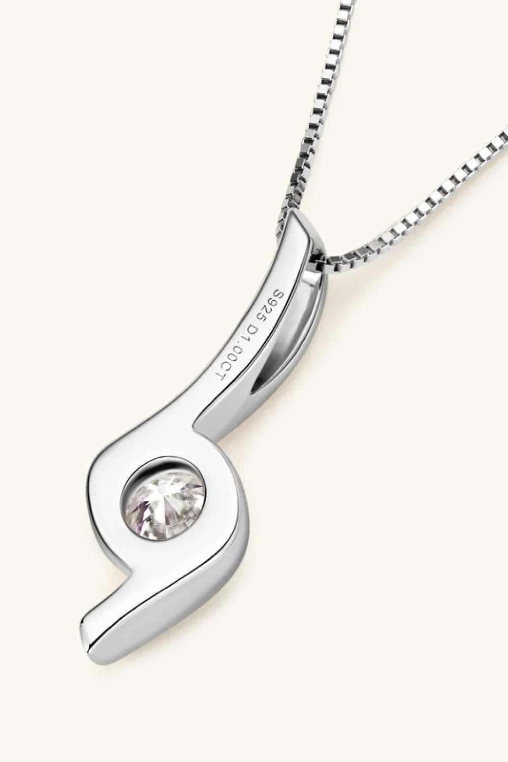 1 Carat Moissanite 925 Sterling Silver Necklace - VAleG