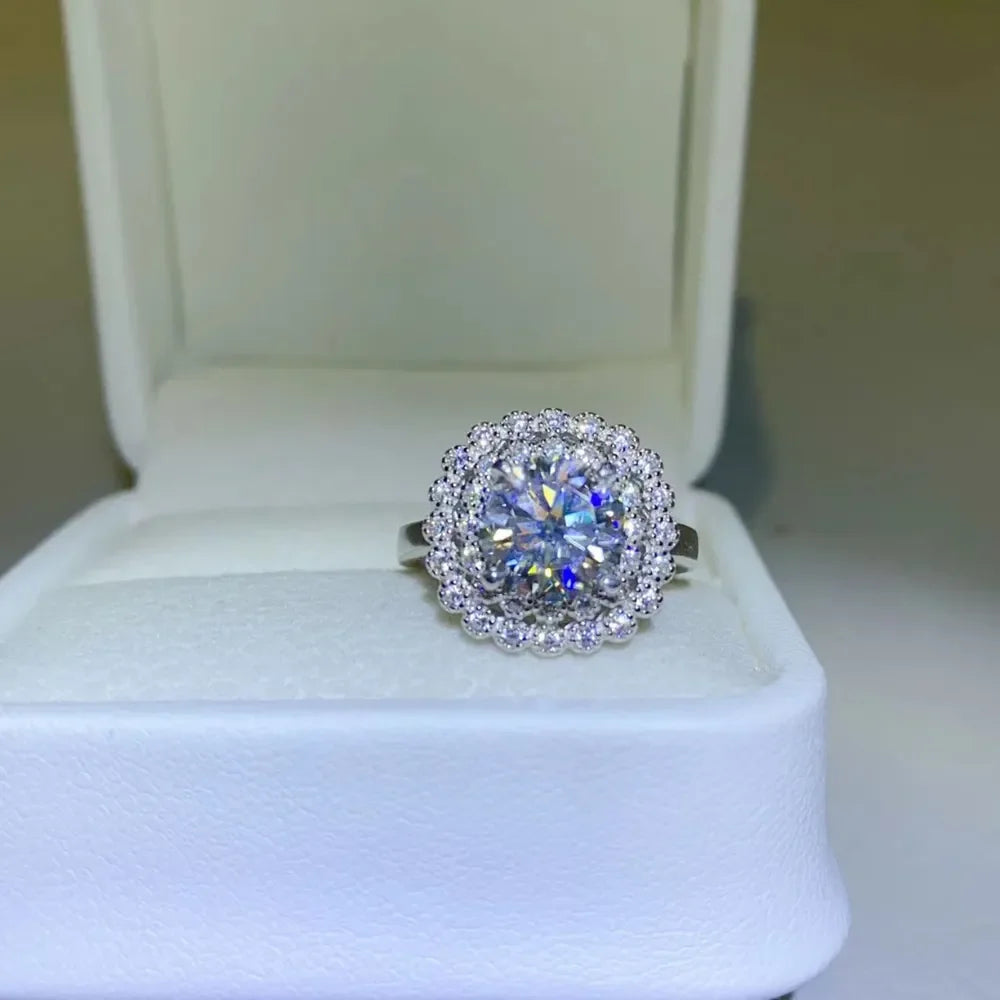 2 Carat Moissanite 925 Sterling Silver Ring - VAleG