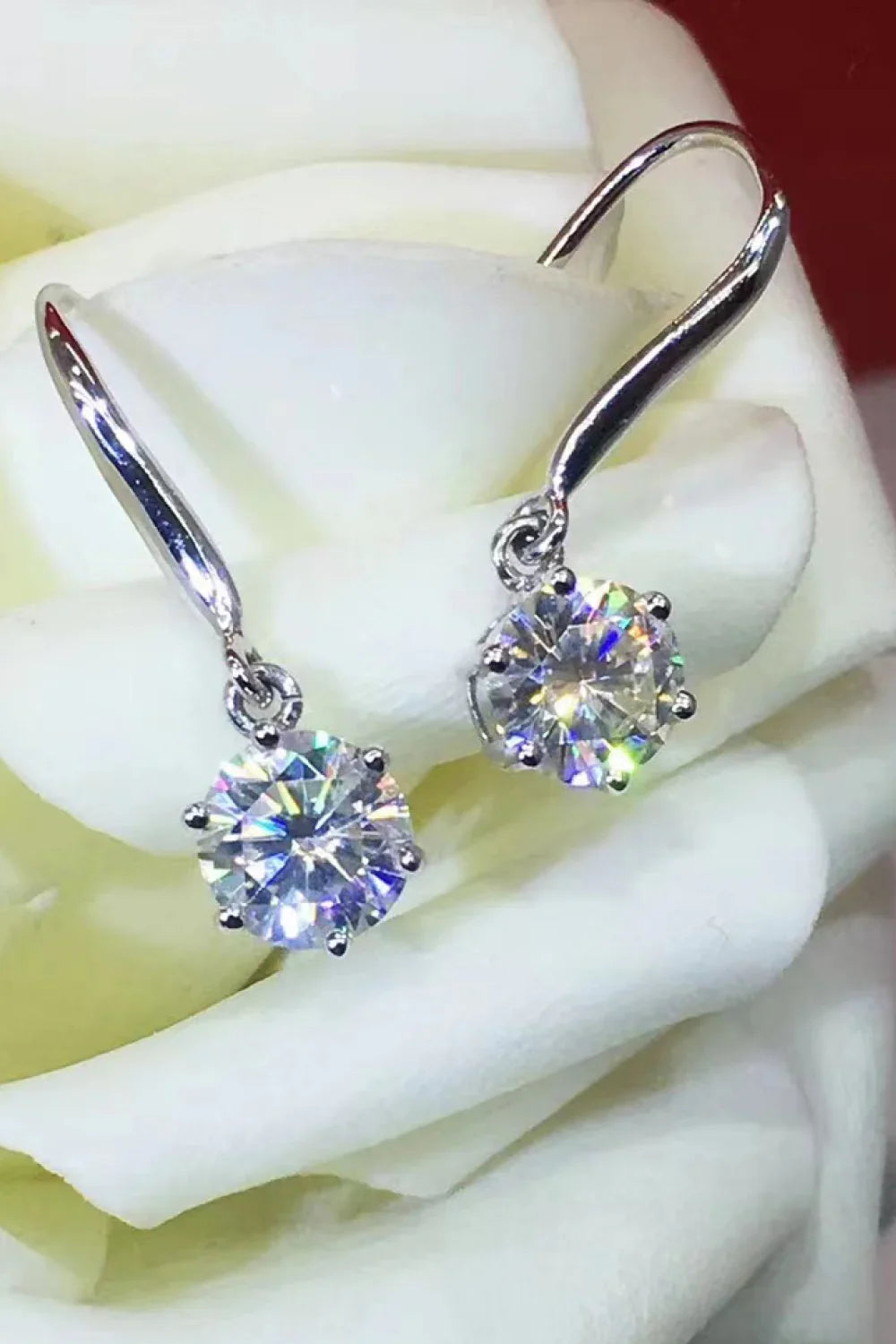 2 Carat Moissanite 6-Prong Drop Earrings - VAleG