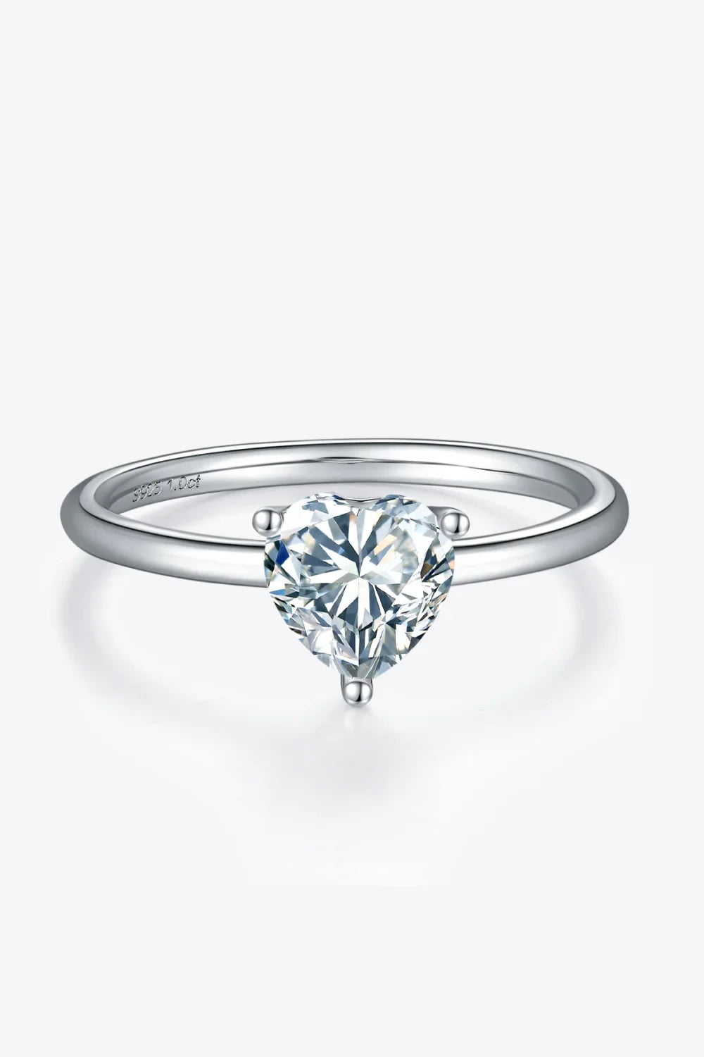 1 Carat Moissanite 925 Sterling Silver Solitaire Ring - VAleG