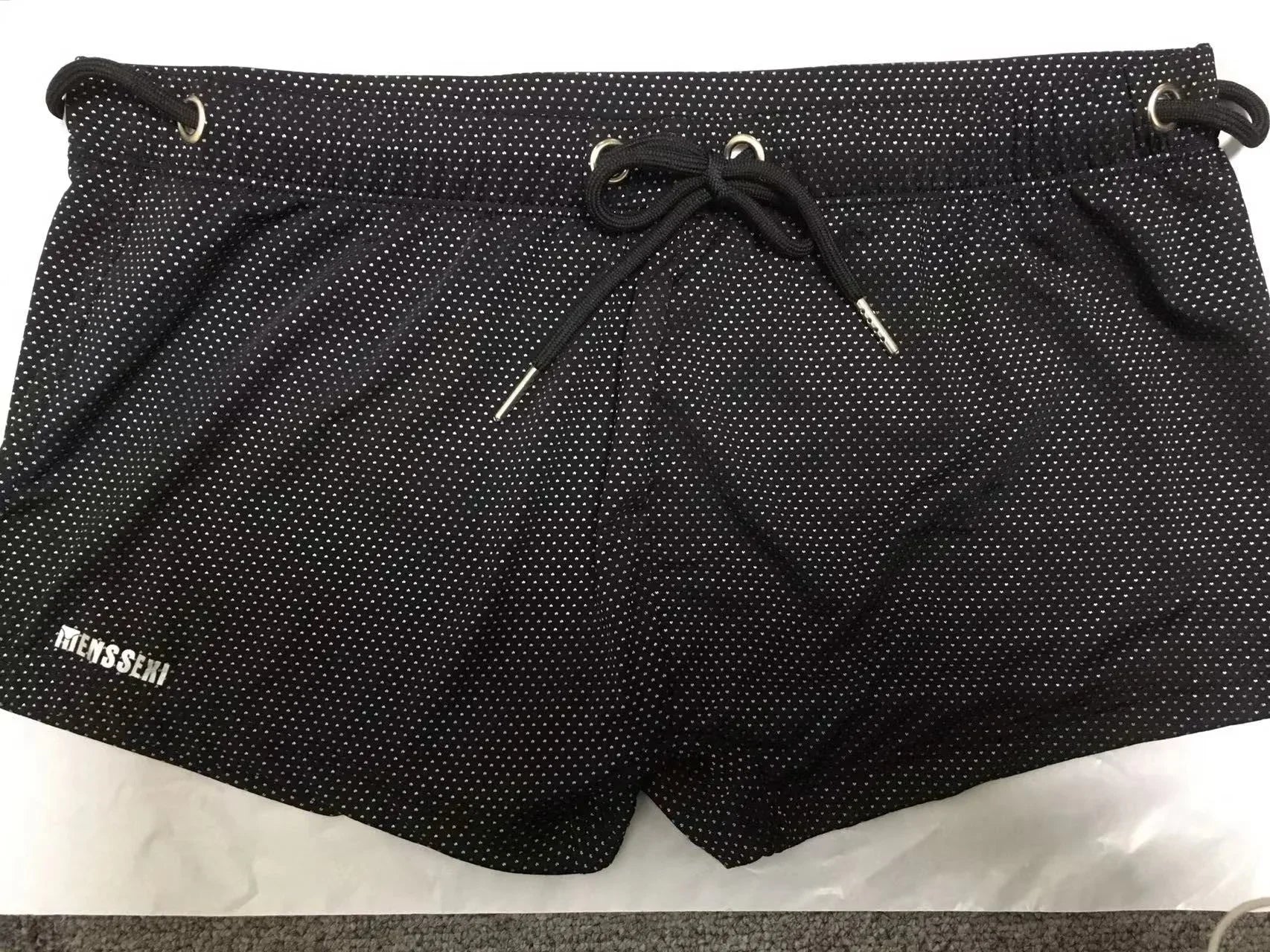 Men's Lace Nylon Low Waist Boxer Swimming Trunks Hot Spring Beach Pants - VAleG