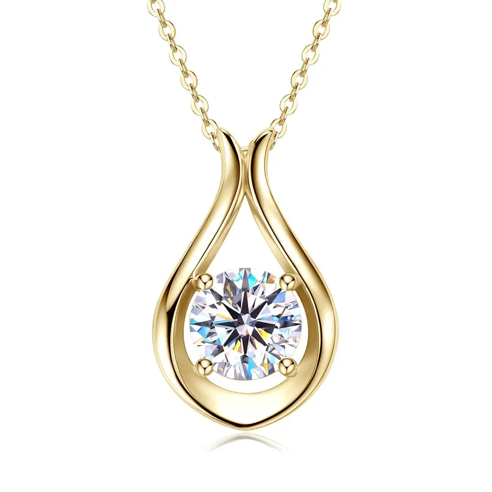 2 Carat Moissanite 925 Sterling Silver Pendant Necklace - VAleG