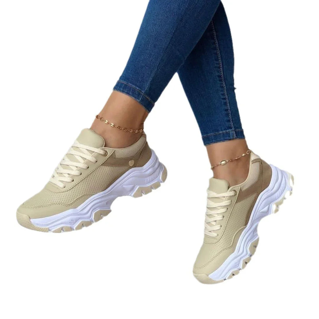 Women's Platform Pure Color Tied Shoes - VAleG