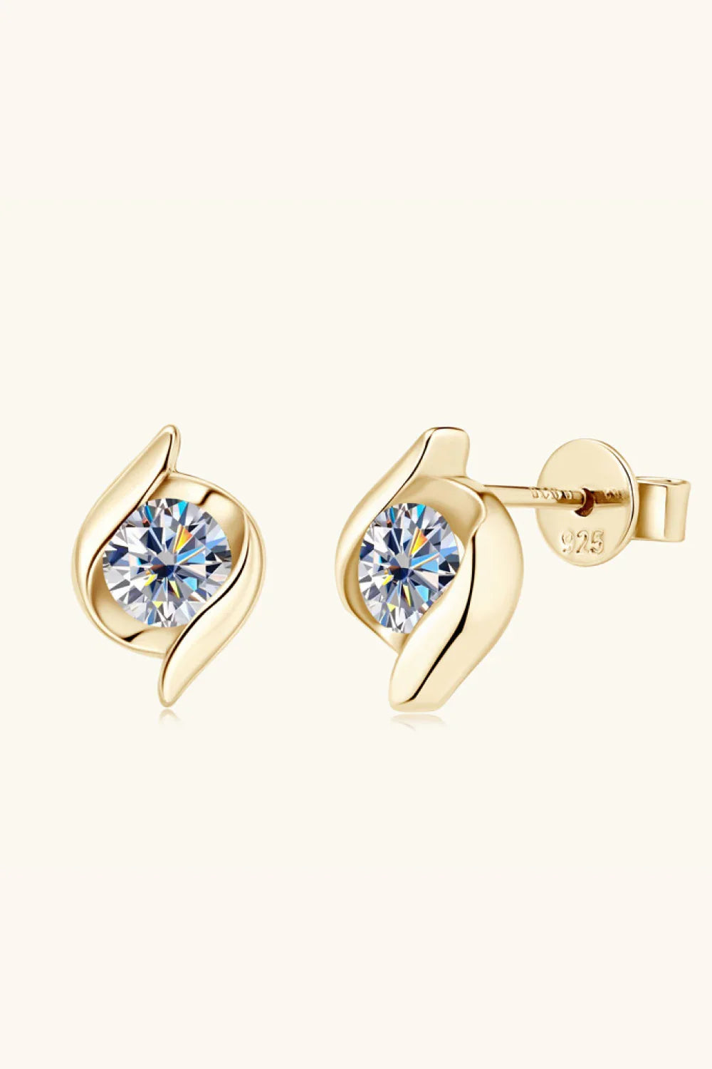1 Carat Moissanite 925 Sterling Silver Stud Earrings - VAleG