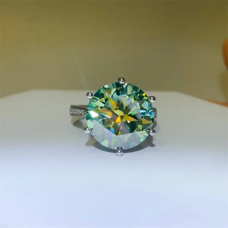10 Carat Moissanite 925 Sterling Silver Ring - VAleG