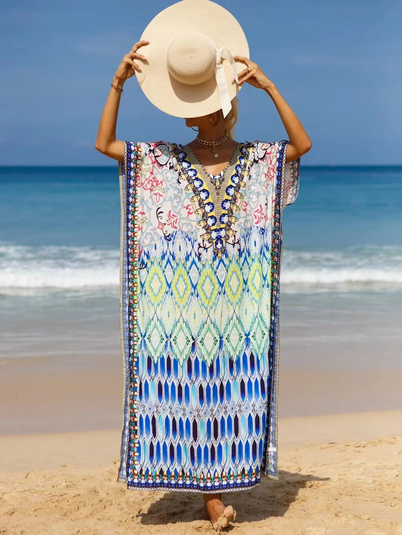 19 Colors Beach Cover-up Bohemian Beach Dress Plus Size - VAleG