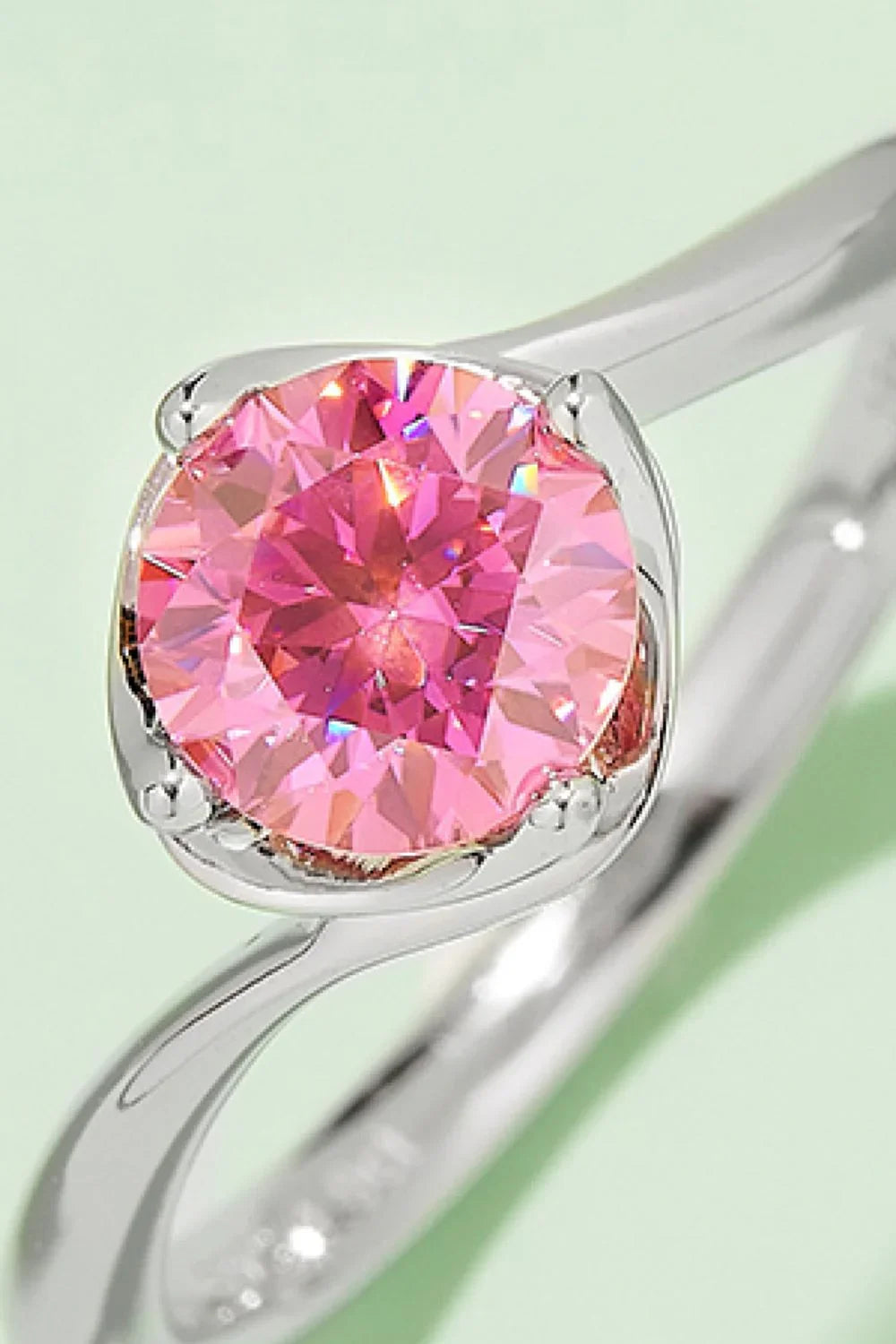 1 Carat Moissanite 925 Sterling Silver Solitaire Ring - VAleG