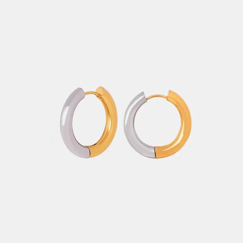 18K Gold-Plated Huggie Earrings - VAleG