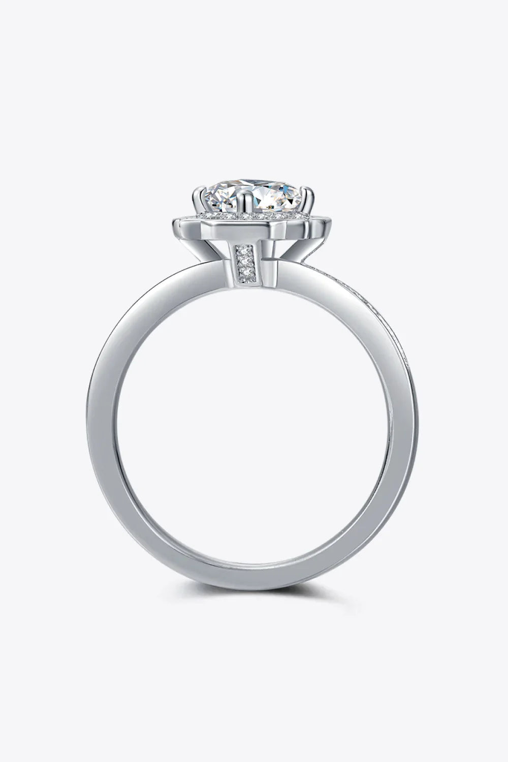 1 Carat Moissanite 925 Sterling Silver Halo Ring - VAleG