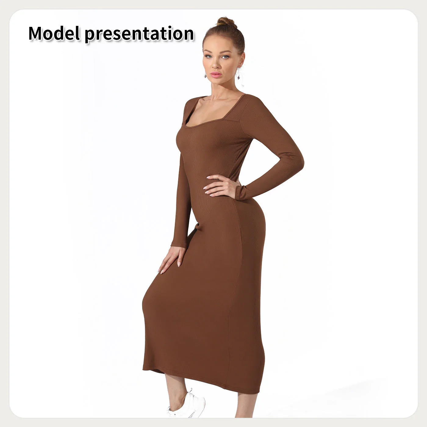 Women's Fashion Simple Solid Color Dress - VAleG
