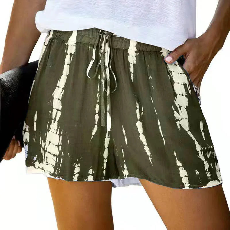 Summer European And American Tie-dye Striped Wide-leg Shorts - VAleG