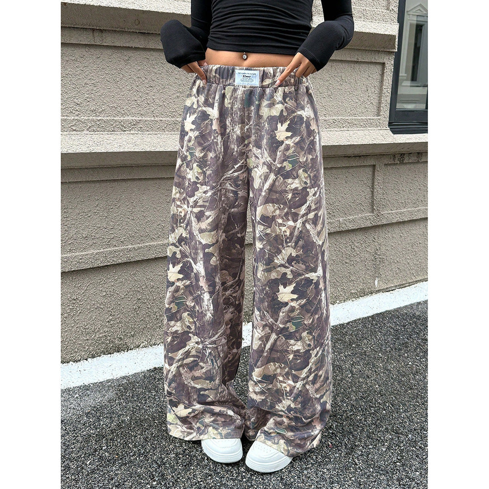 Comodi pantaloni larghi a vita alta a gamba larga