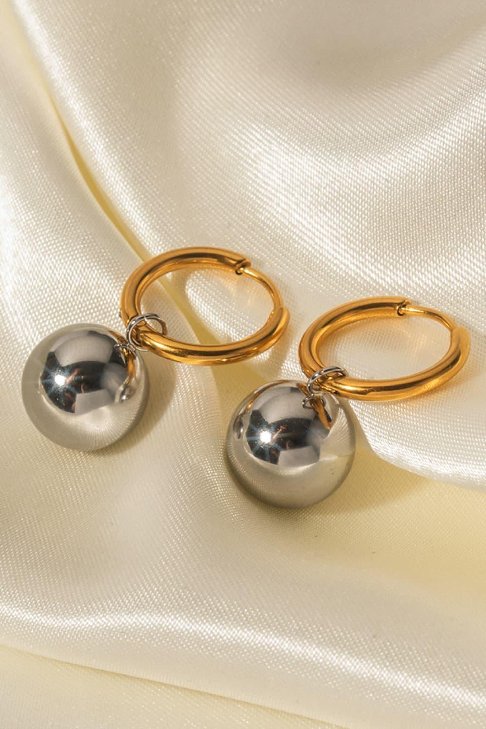 18K Gold-Plated Copper Ball Drop Earrings - VAleG