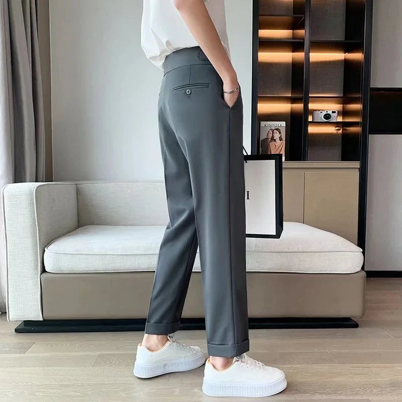 Draping Cropped Small Suit Pants Men - VAleG
