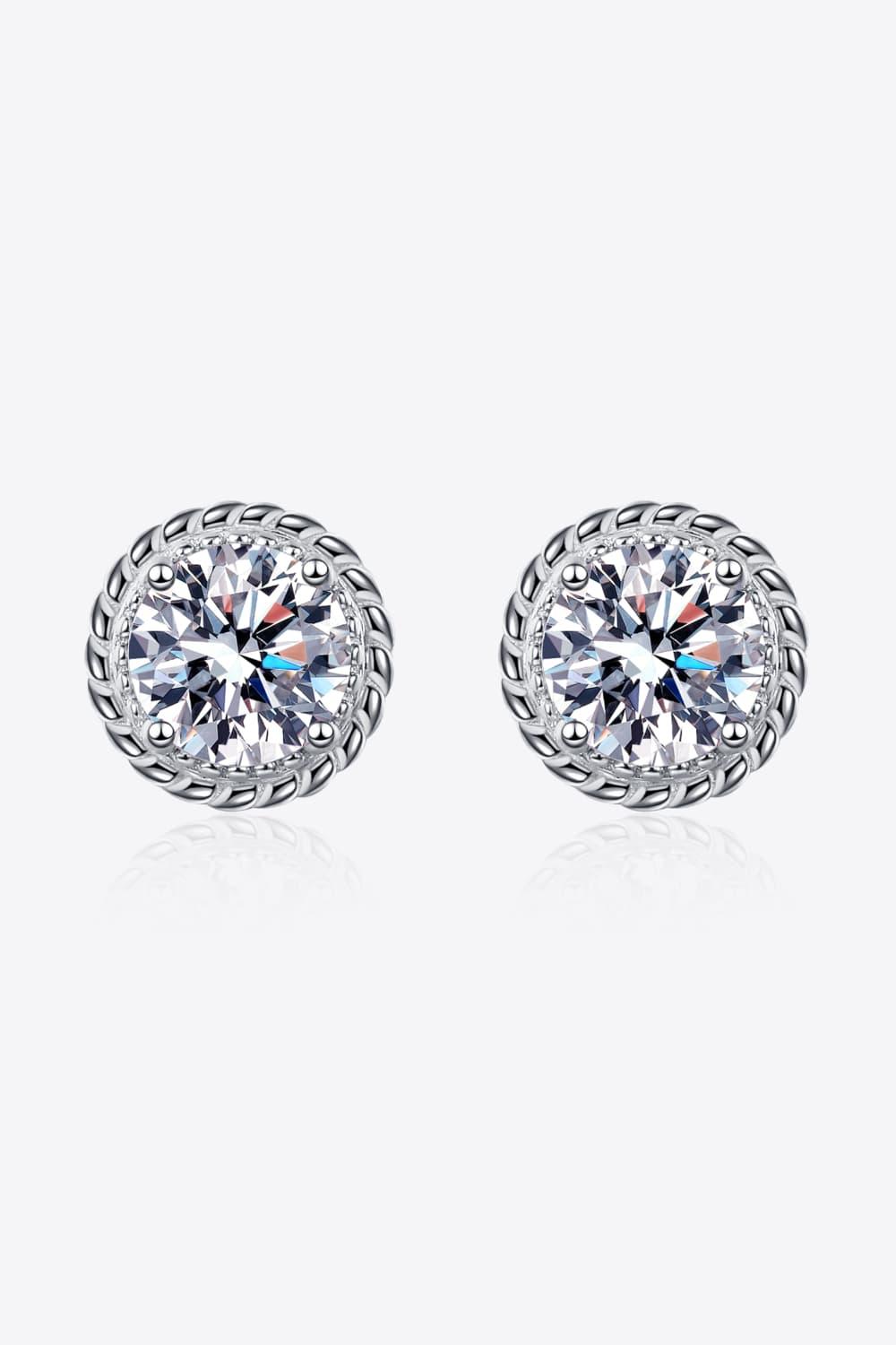 2 Carat Moissanite 925 Sterling Silver Stud Earrings - VAleG