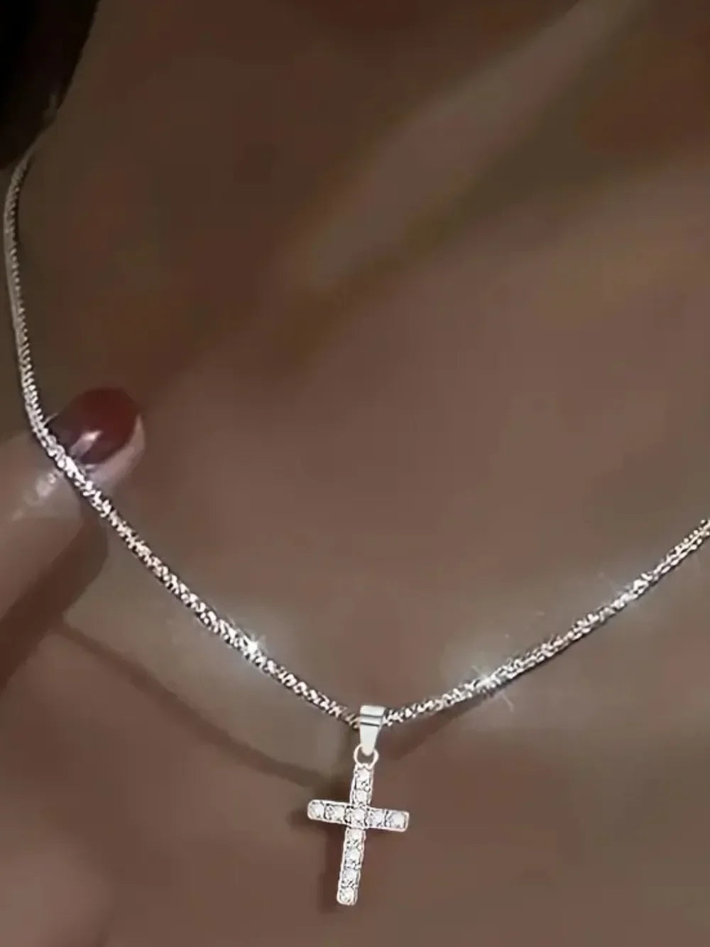 925 Sterling Silver Cross Necklace - VAleG