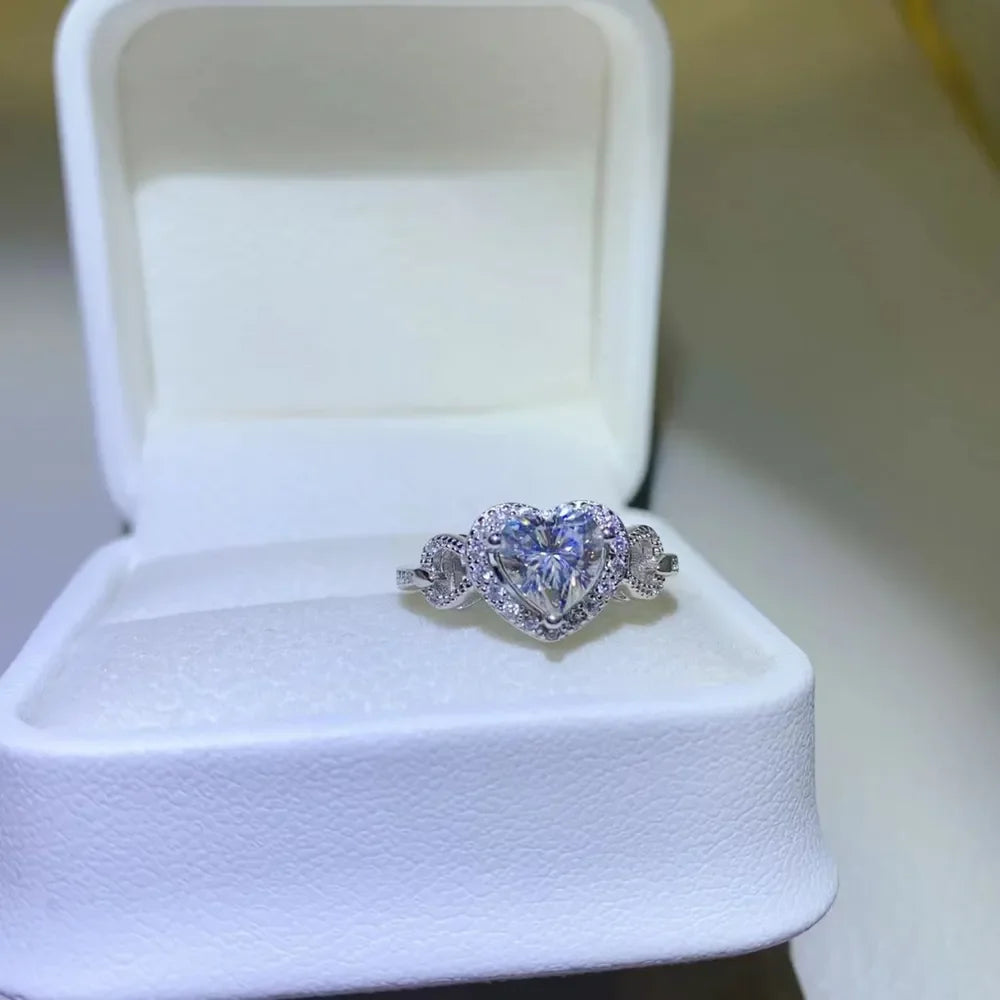 1 Carat Moissanite 925 Sterling Silver Ring - VAleG