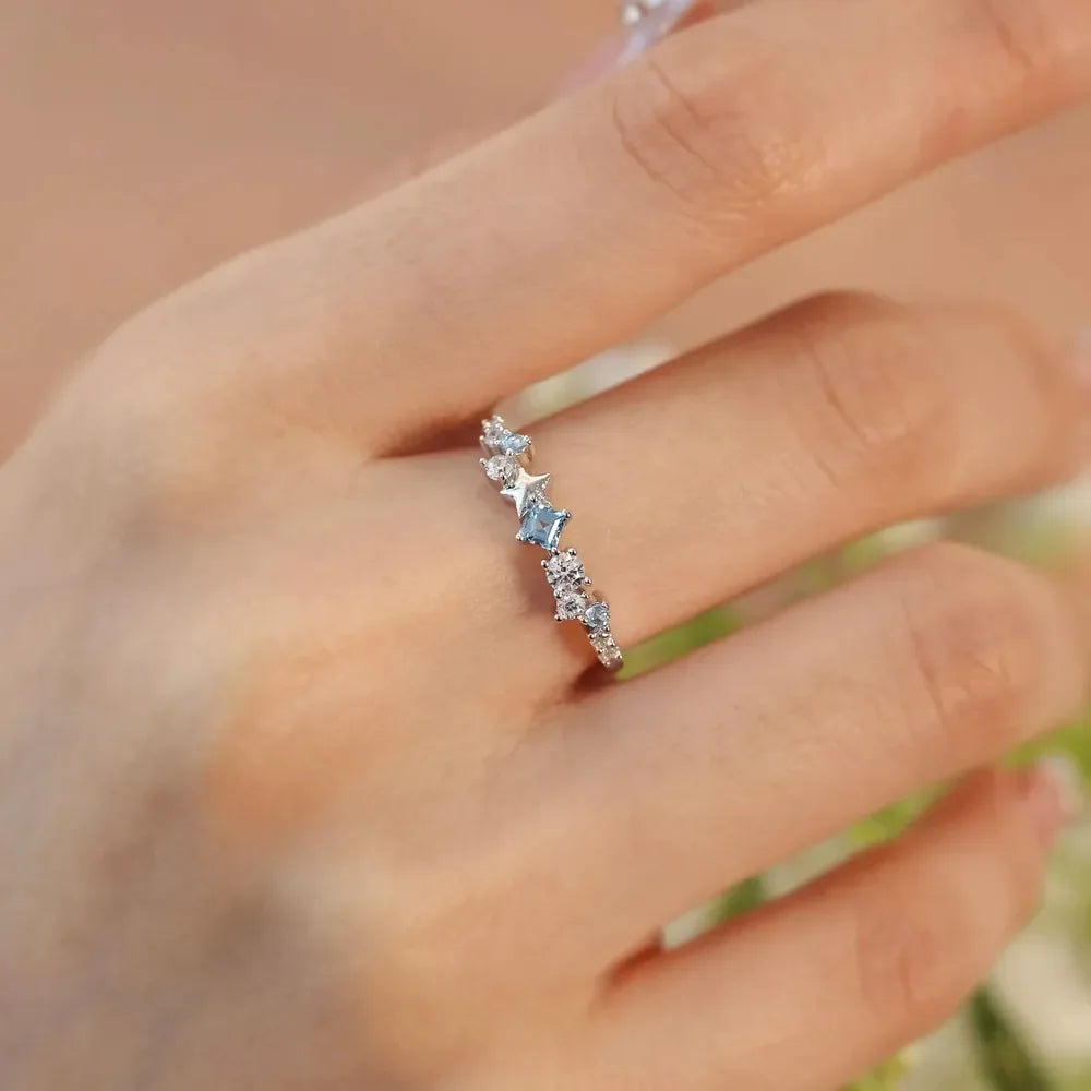 Star Inlaid Zircon Ring - VAleG