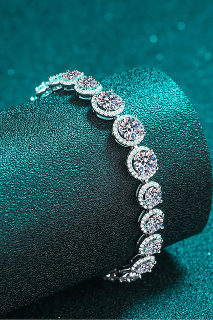 925 Sterling Silver 10.4 Carat Moissanite Bracelet - VAleG