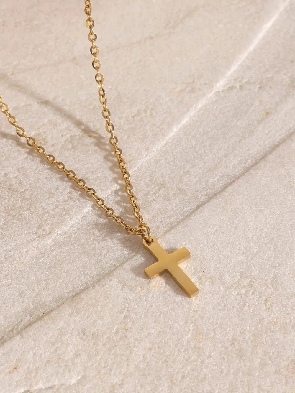 18K Gold-Plated Three-Layered Cross Necklace - VAleG