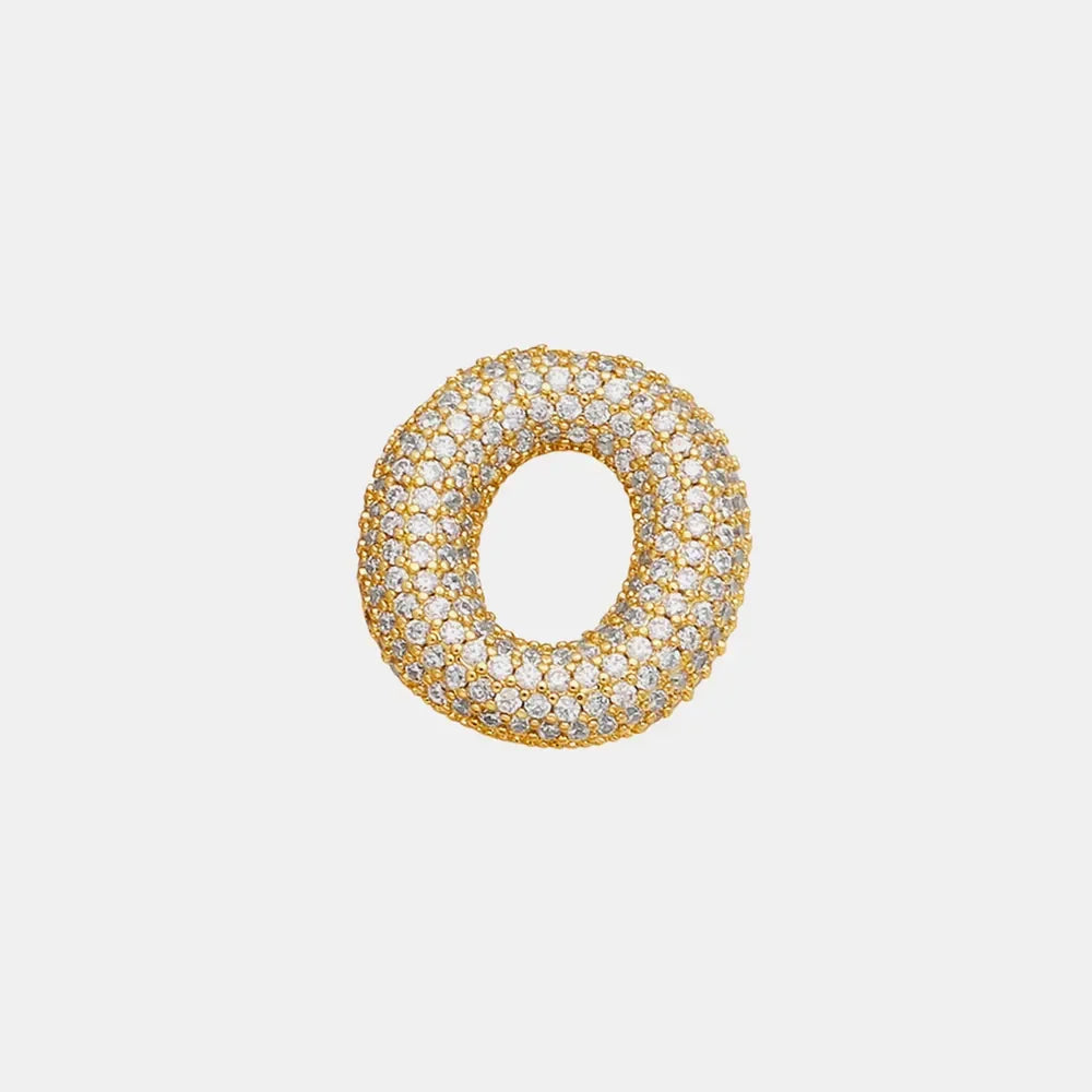 Inlaid Zircon Bubble Initial Necklace - VAleG