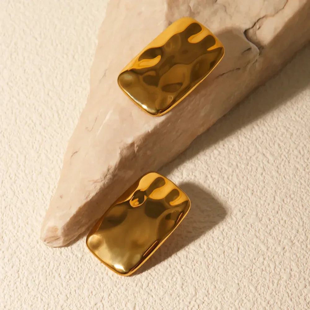 18K Gold-Plated Square Earrings - VAleG