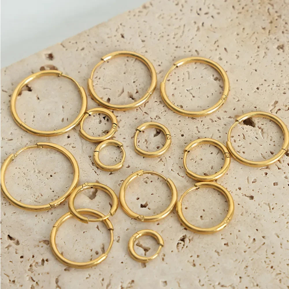 18K Gold-Plated Huggie Earrings - VAleG