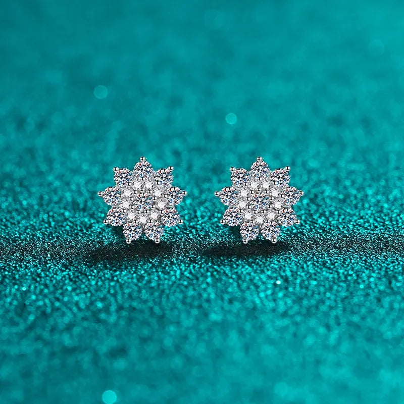 925 Sterling Silver Moissanite Zircon Stud Earrings - VAleG