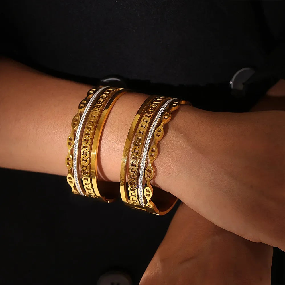 18K Gold-Plated Czech Diamond Bracelet - VAleG