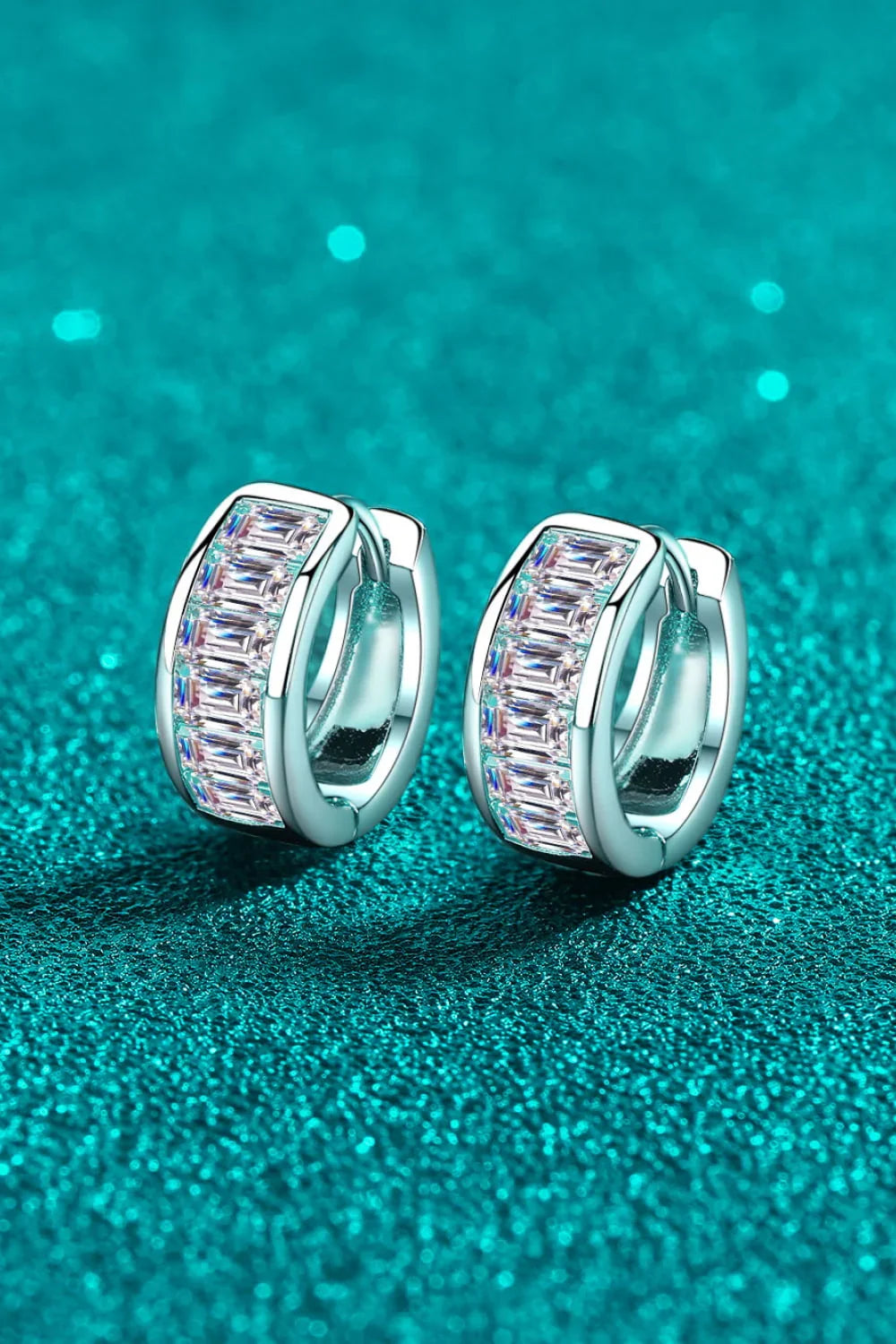 1.8 Carat Moissanite 925 Sterling Silver Huggie Earrings - VAleG
