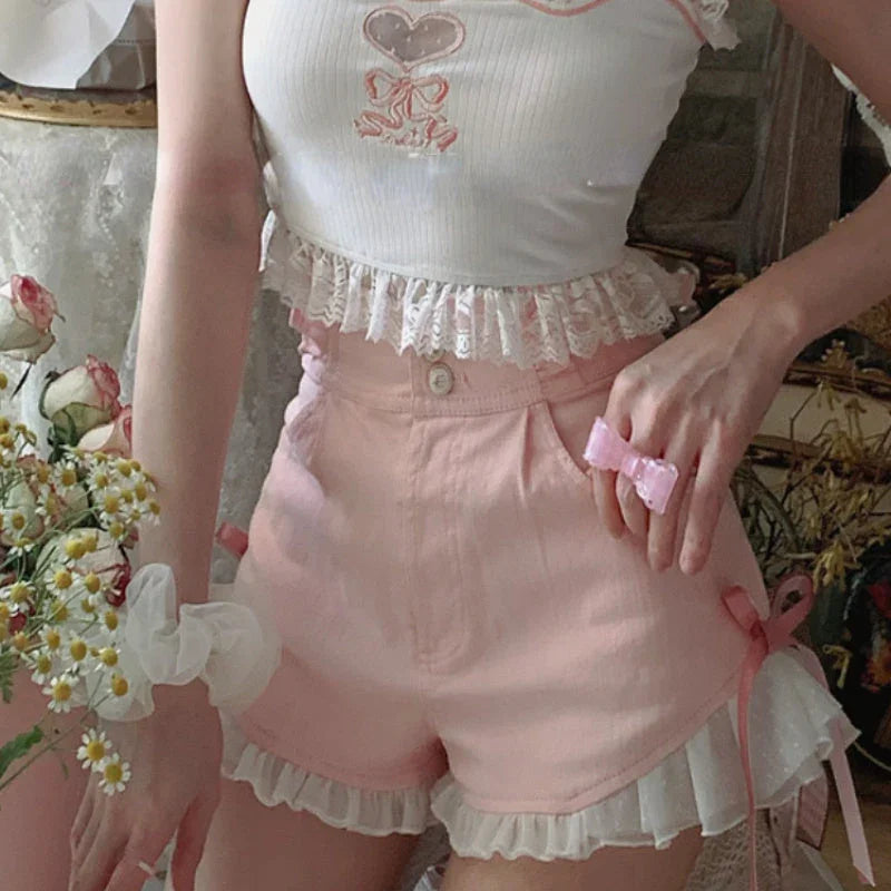 Bow High Waist Denim Shorts For Women - VAleG