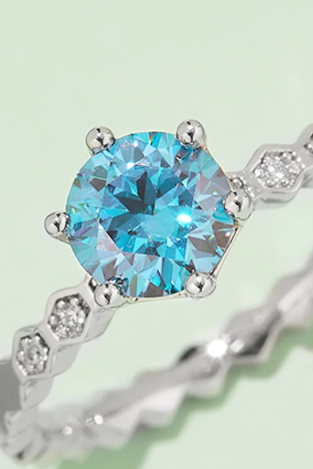 1 Carat Moissanite 6-Prong 925 Sterling Silver Ring - VAleG