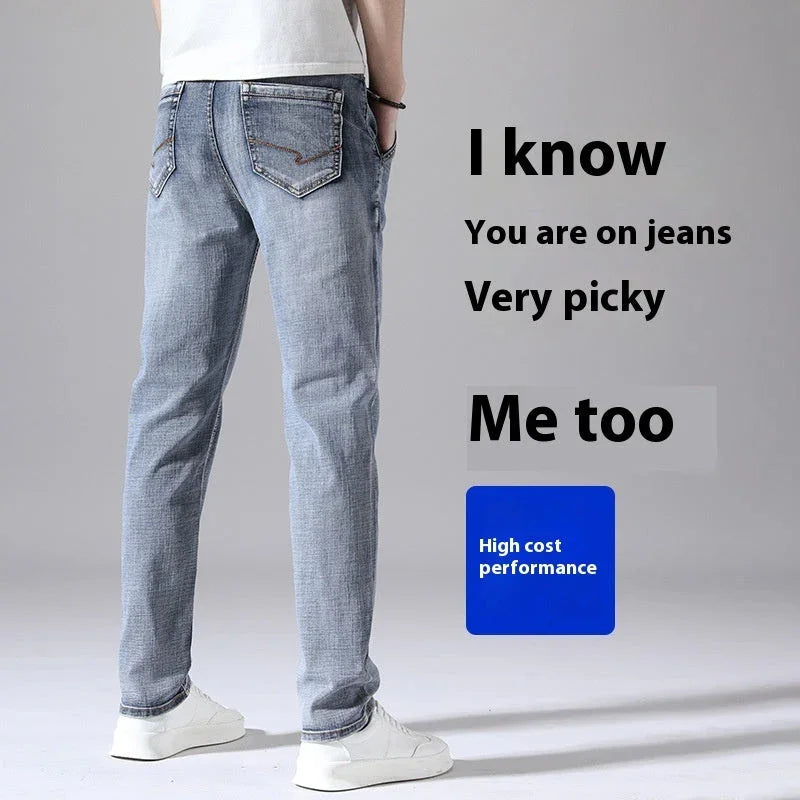 Retro Thin Jeans Straight Loose Casual Trousers Men - VAleG