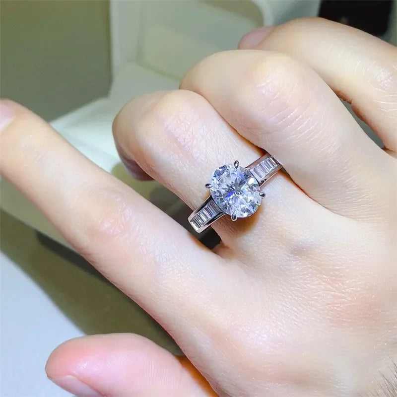 3 Carat Moissanite 925 Sterling Silver Ring - VAleG