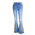 Women's Flared Jeans Women's 3D Embroidery - VAleG