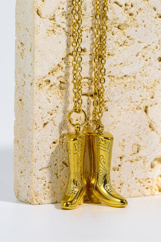 Cowboy Boot Pendant Stainless Steel Necklace - VAleG